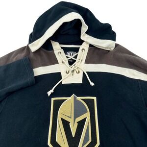 OTS NHL Vegas Golden Knights Lace Up Hoodie Mens Large‎ Black Gold Hockey Jersey